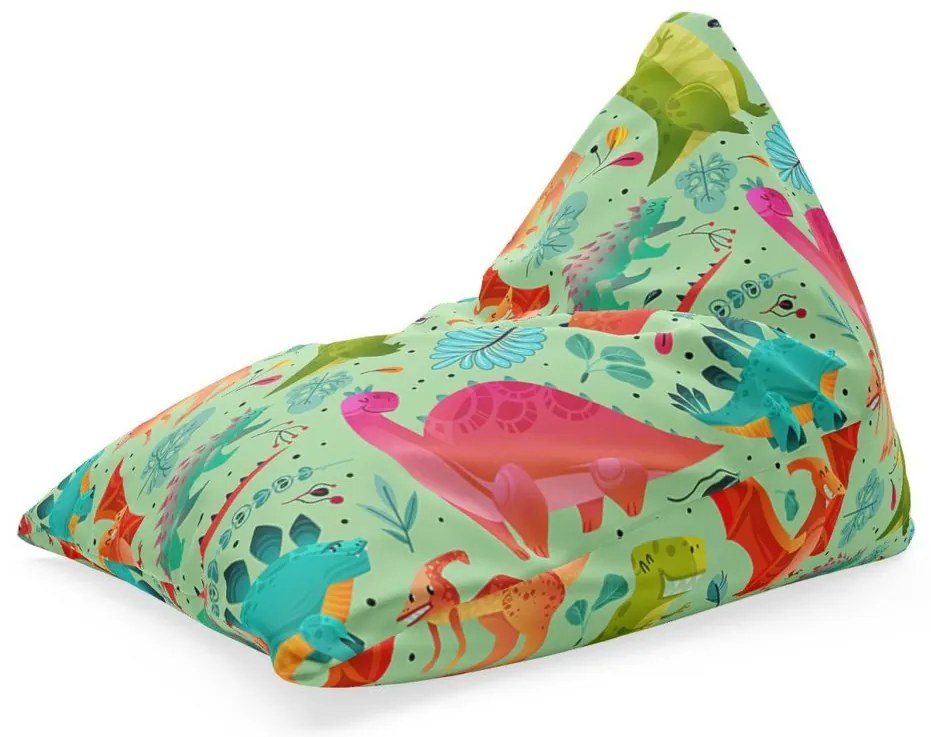 Sac de șezut Triangl dinozauri în iarbă, colorat