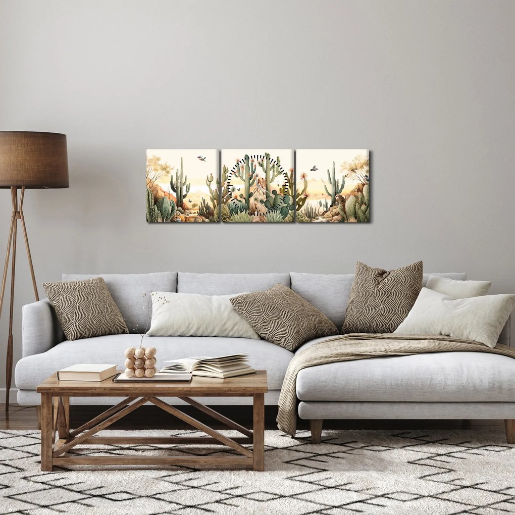 Tablou - Deșert, acvariu (cu ceas) (90x30 cm)