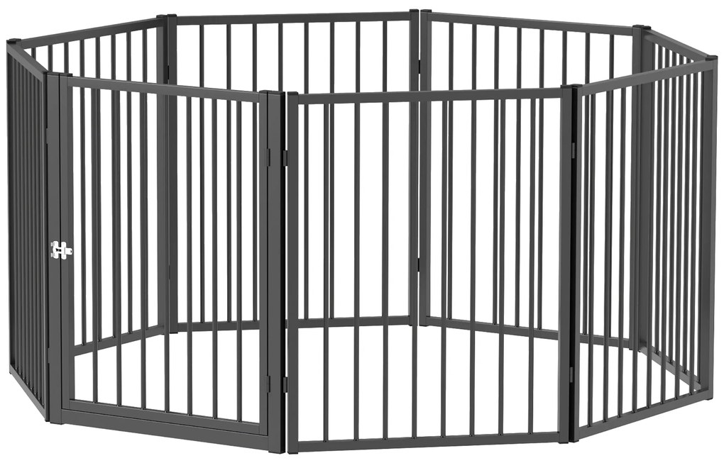 PawHut Parc pentru câini, parc pentru animale, 8 panouri, gard portabil pliabil, sigur, negru | Aosom Romania