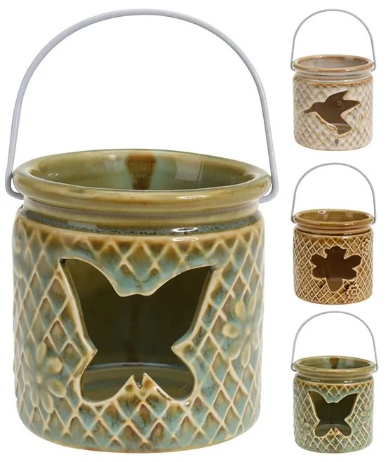 Candela din ceramica Butterfly, 8 cm - modele diverse