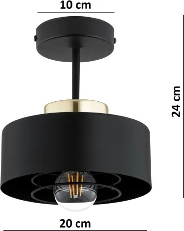 BRILAGI - lustră aplicată SPRING 1xE27/60W/230V Ø 20 cm negru/auriu