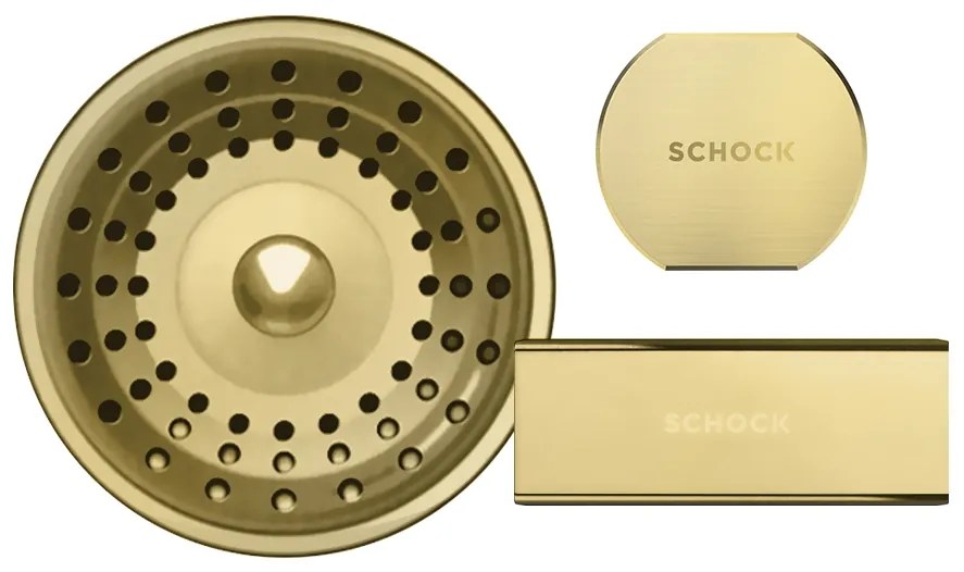 Parti vizibile Schock pt chiuveta cu kit de scurgere automat SIGD175 White Gold