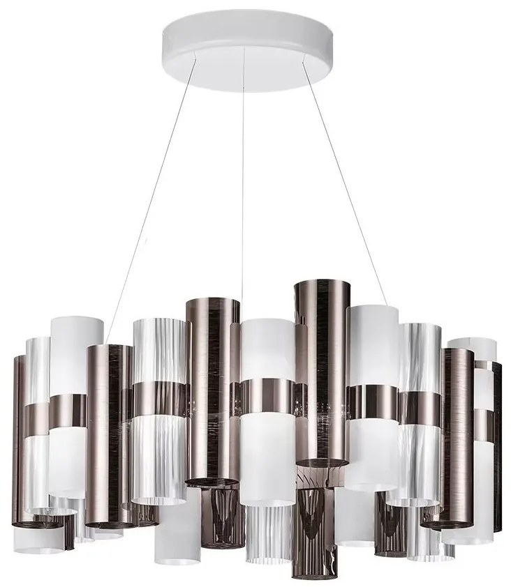 Lustra LED moderna design Art Deco realizata manual LA LOLLO L Pewter