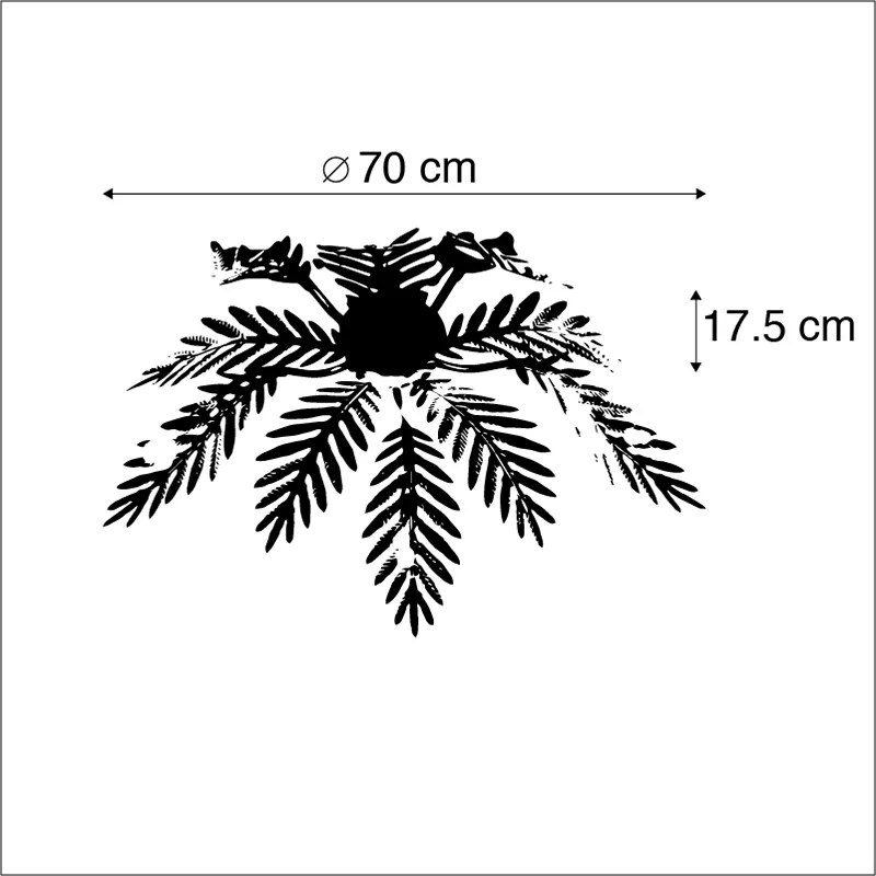 Plafonieră inteligentă vintage aurie 70 cm incl. 5 WiFi B35 - Botanica