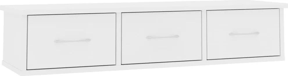 vidaXL Raft de perete cu sertare, alb, 88x26x18,5 cm, lemn prelucrat