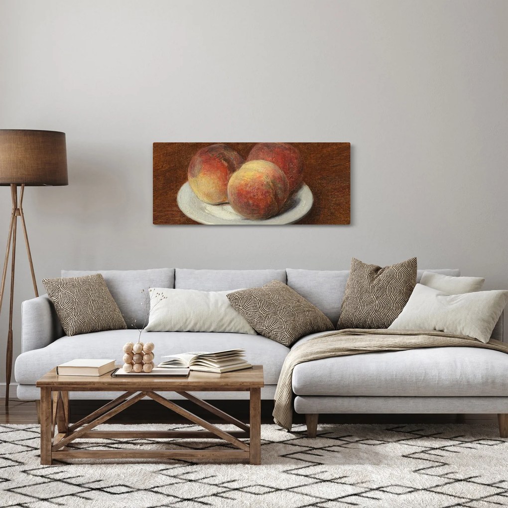 Tablou - Henri Fantin-Latour, Three Peaches on a Plate, reproducere (120x50 cm)