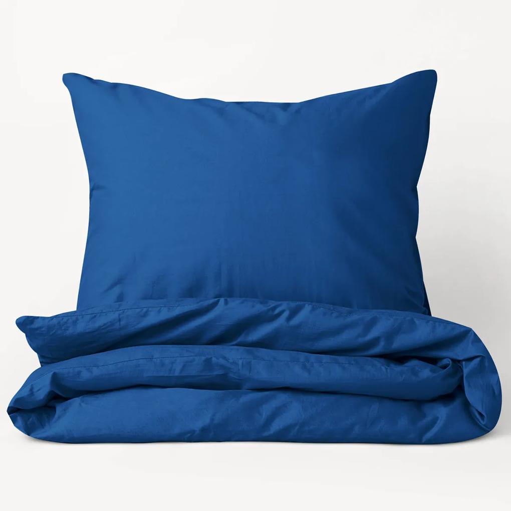 Goldea lenjerie de pat din 100% bumbac - albastru regal 140 x 200 și 70 x 90 cm