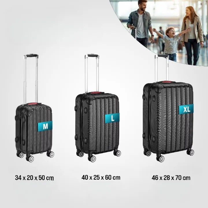 Deuba Set de trolere Baseline cu 3 piese - negru