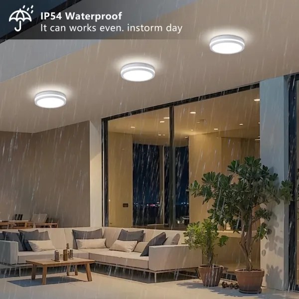 Brilagi - Lampă LED de exterior BENE cu senzor, 24 W, 230 V, Ø 26 cm, alb, IP54