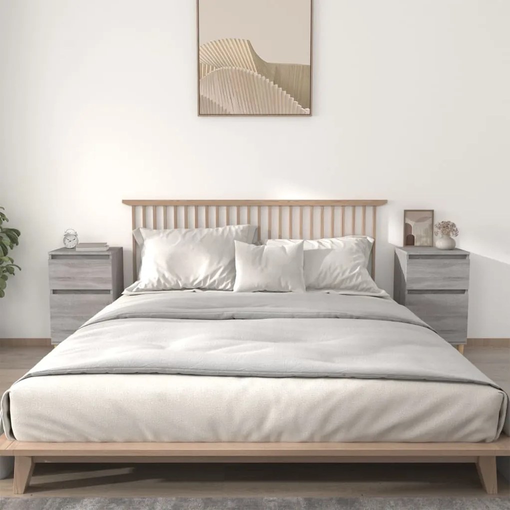 vidaXL Noptiere, 2 buc., gri sonoma, 40x35x70 cm