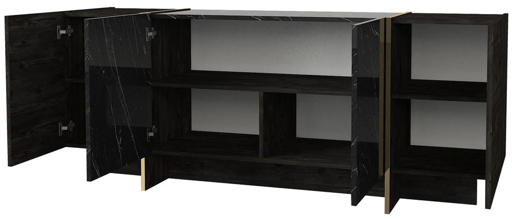 Mobilier living Vivaldi (Negru + Auriu). 1073515