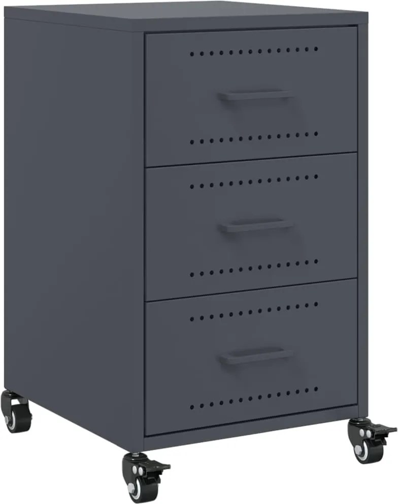 vidaXL Noptieră, antracit, 36x39x59 cm, oțel