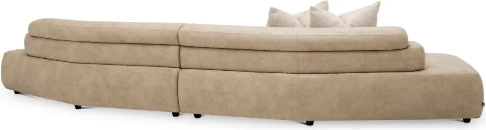 Canapea curbata design LUX Marvella, Valente beige