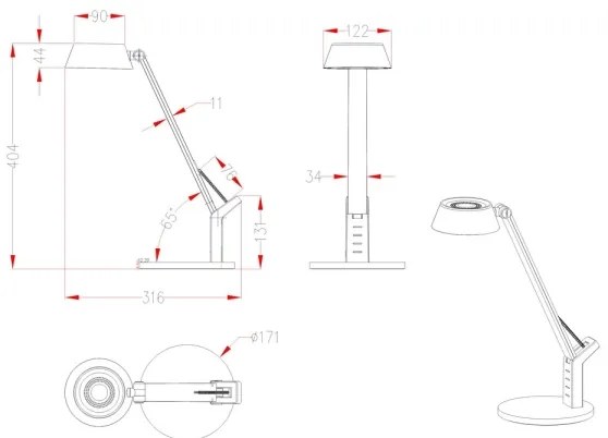 Lampă de masă LED dimabilă Globo 58422B URSINO LED/8W/230V
