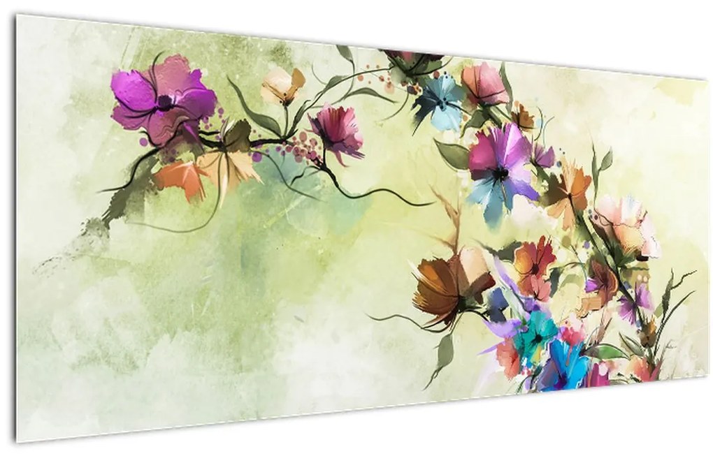 Tablou - Pictua cu flori (120x50 cm)