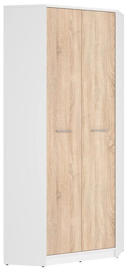 Dulap de haine de colț Nepo Plus 37 (alb + stejar sonoma) . Promo -31%. 1098446