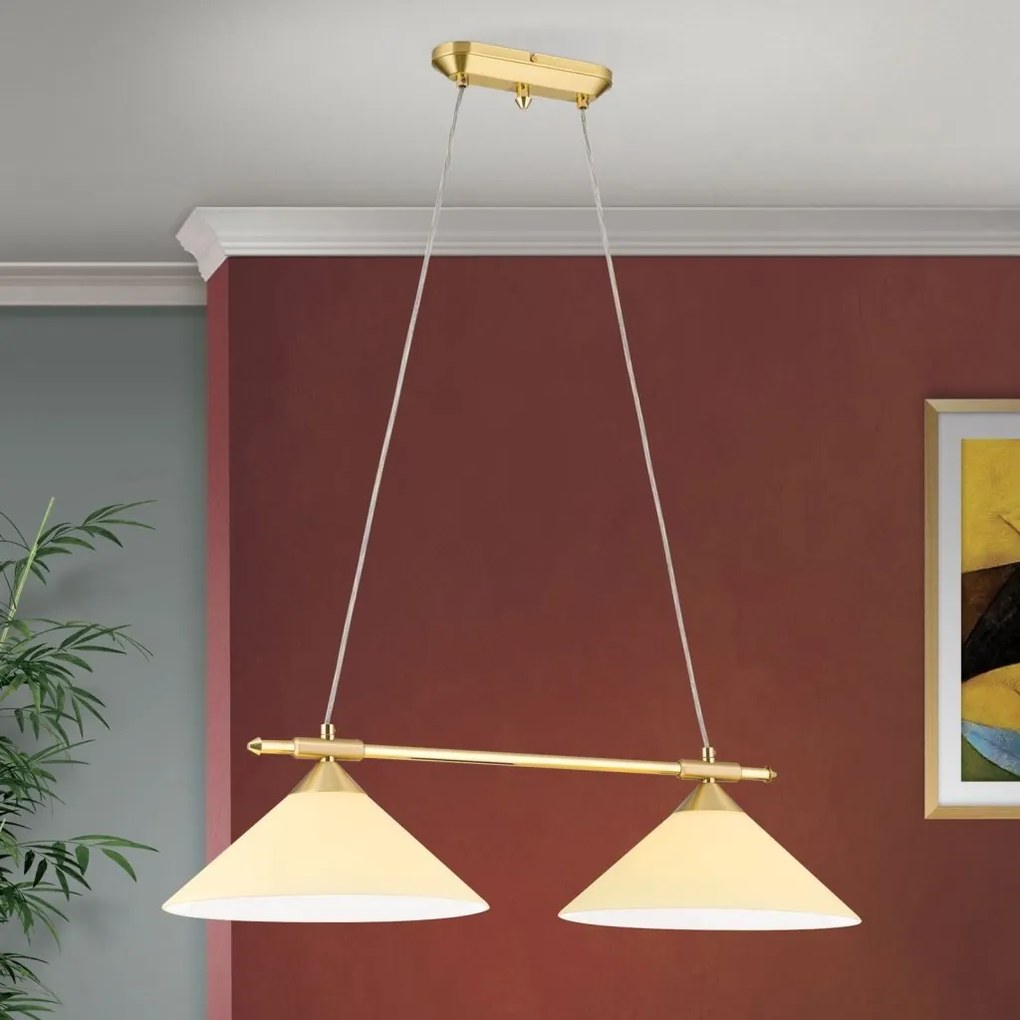 Lustra, Pendul realizat manual ARTDESIGN 2L, alama mat/ champagne