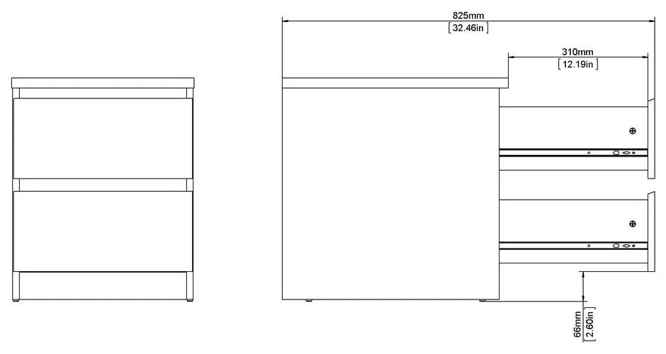 Noptieră cu aspect de lemn de stejar Naia - Tvilum