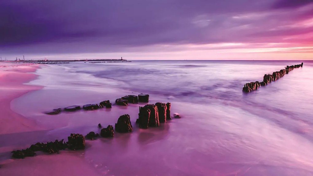 Fototapet - Malul mării - violet (152,5x104 cm), în 8 de alte dimensiuni noi
