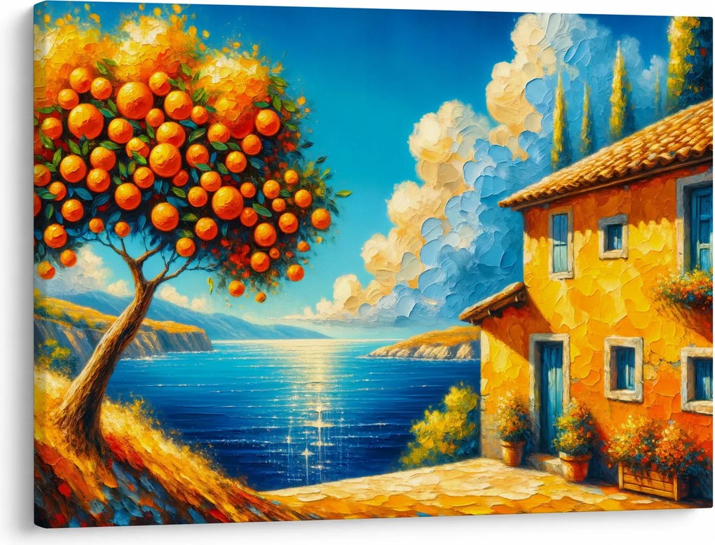 Tablou - Casă cu portocale II. (70x50 cm)