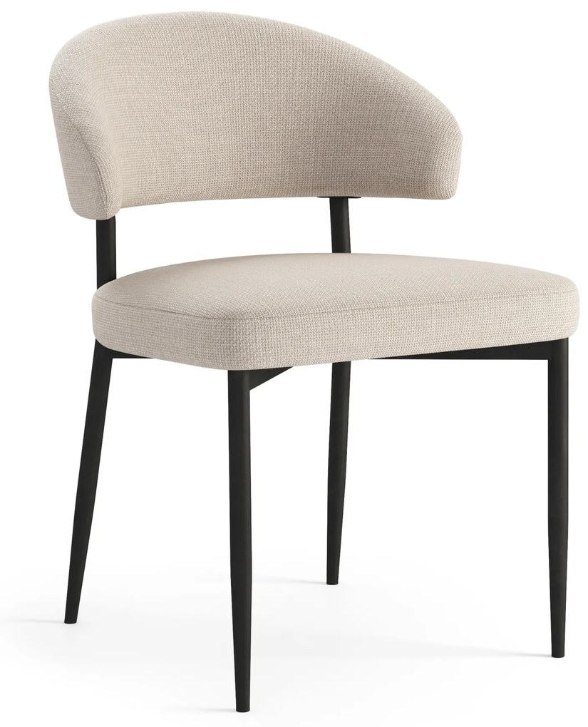 MAZZONI EXPORT IRIS Bej (material Basel 24) - SCAUN MODERN TAPIȚAT PENTRU SALON/SUFRAGERIE LOFT