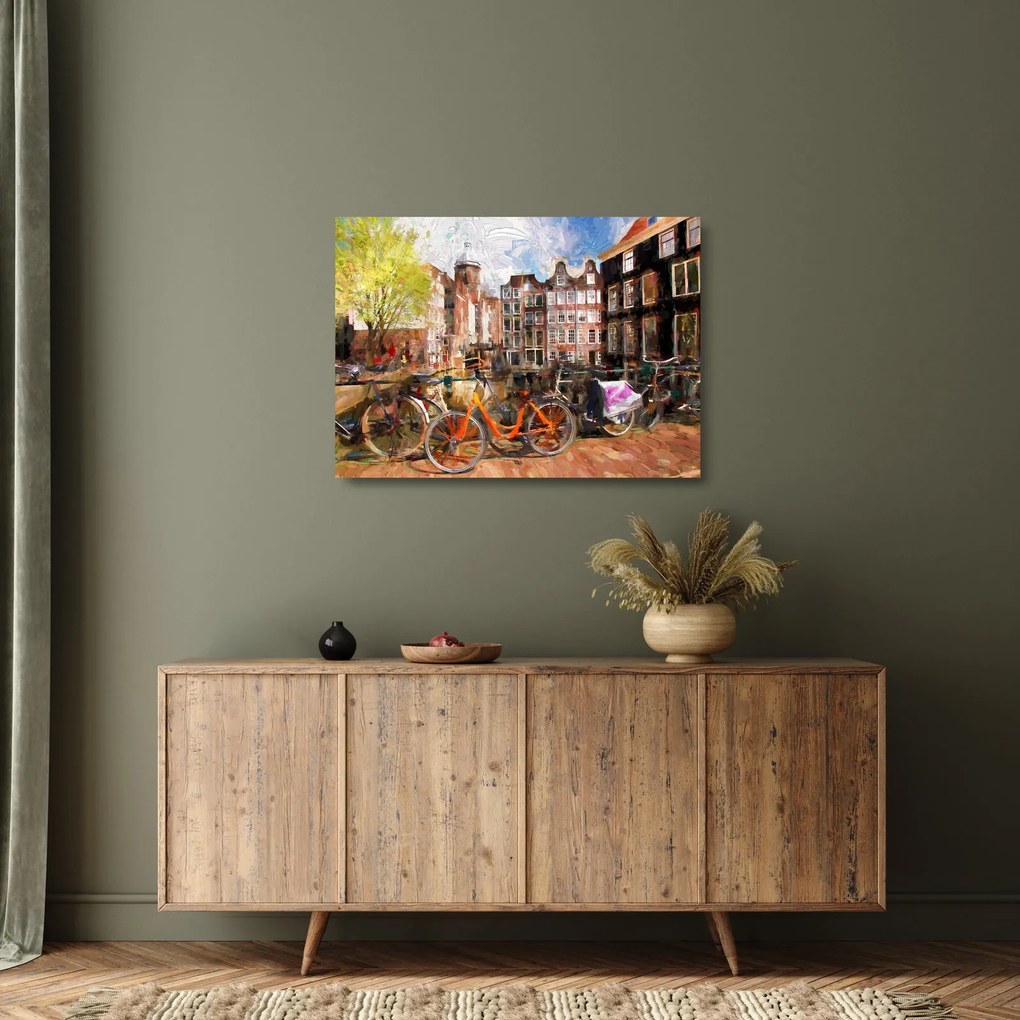 Tablou pe sticlă - Amsterdam, pictură (70x50 cm)