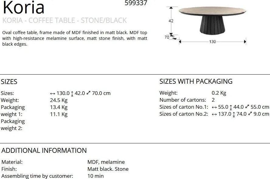 Masuta de cafea design lux Koria