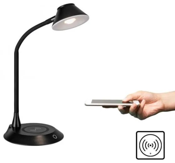 JUST LIGHT. 14414-18-LED PUCKI, lampă de masă dimabilă cu încărcare, LED/4,5W/230V, neagră