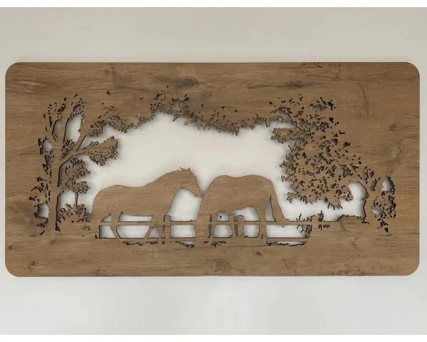 Li-Go 5012/B/4 – Decorațiune LED de perete, 10W/5V, 30000 mAh, 120x60 cm, stejar