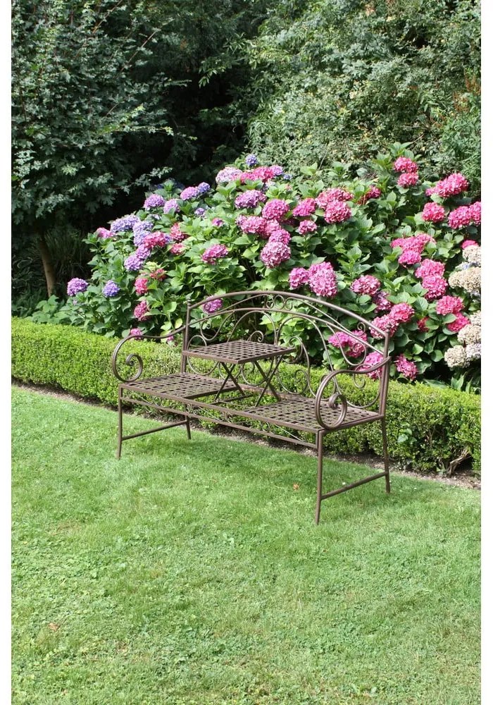Bancă de grădină maro din metal Saket – Garden Pleasure