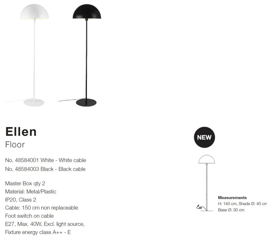 Lampadar scandinav design nordic Ellen alb 48584001 NL