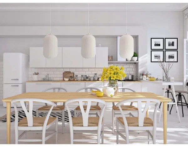 Lustră suspendată pe cablu CRESTO, 1x E27/40W/230V, albă