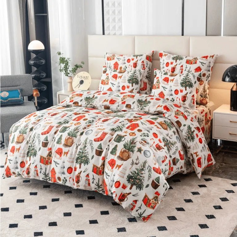 Lenjerie de pat din microfibra FESTIVE MAGIC alba Dimensiune lenjerie de pat: 2 buc 70 x 90 cm | 200 x 220 cm