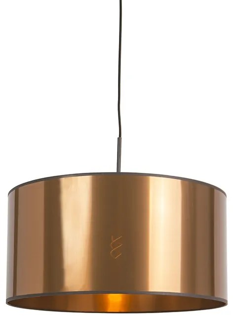 Lampă suspendată Art Deco albă cu abajur din cupru 50 cm - Combi 1
