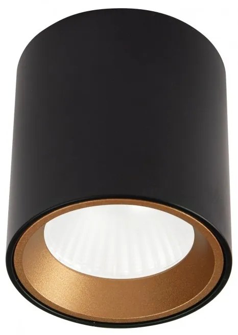 Spot aplicat LED design minimalist TUB negru/auriu