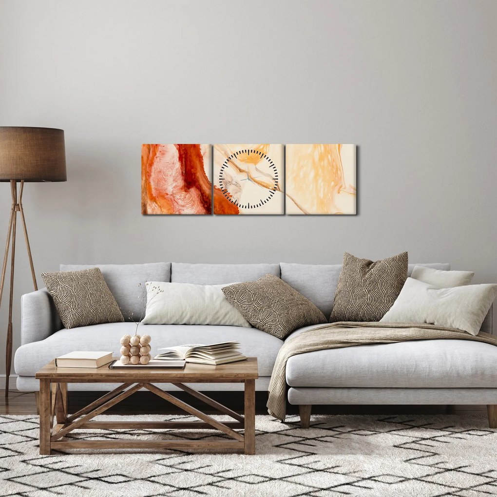 Tablou - Pictură abstractă (cu ceas) (90x30 cm)