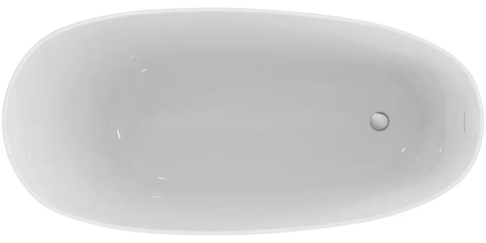 Cada freestanding asimetrica 180x85 cm, alb lucios negru lucios Alb/Negru lucios