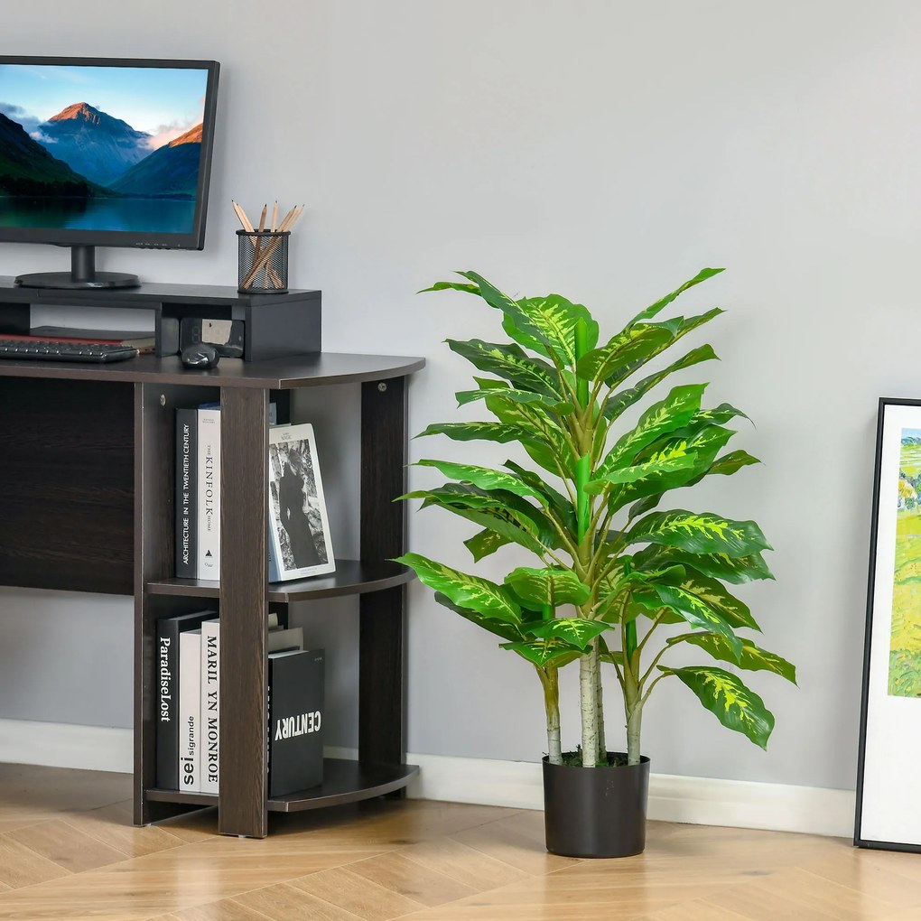 Planta artificiala decorativa cu ghiveci HOMCOM Φ17x14,5 cm negru, inaltime planta 95 cm | Aosom Romania