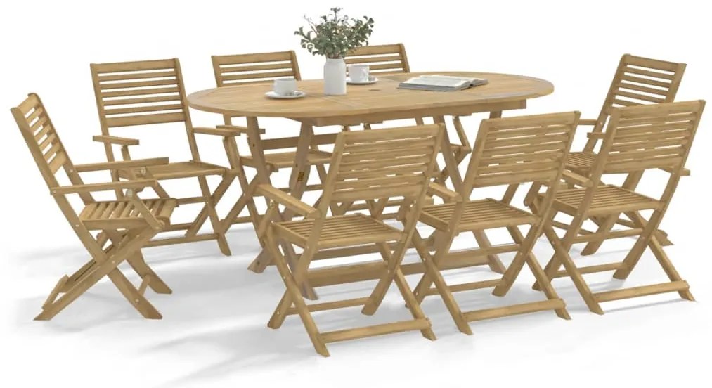 vidaXL Scaune grădină pliante 6 buc 54,5x61,5x86,5cm lemn masiv acacia