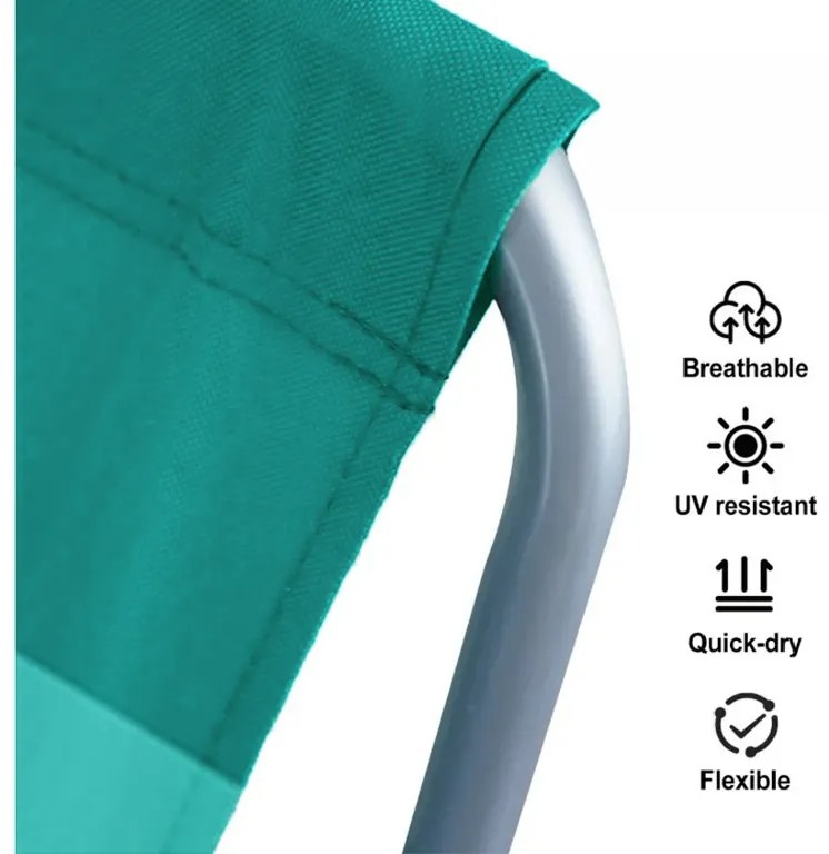 Sezlong pliabil de plaja SAND, dungi verzi