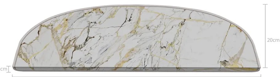 Covorașe pentru scări albe 16 buc. 20x65 cm Marble Art – Vitaus