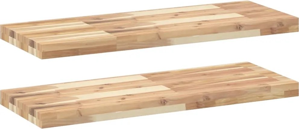 vidaXL Rafturi plutitoare 2 buc. 100x30x4cm lemn masiv acacia netratat