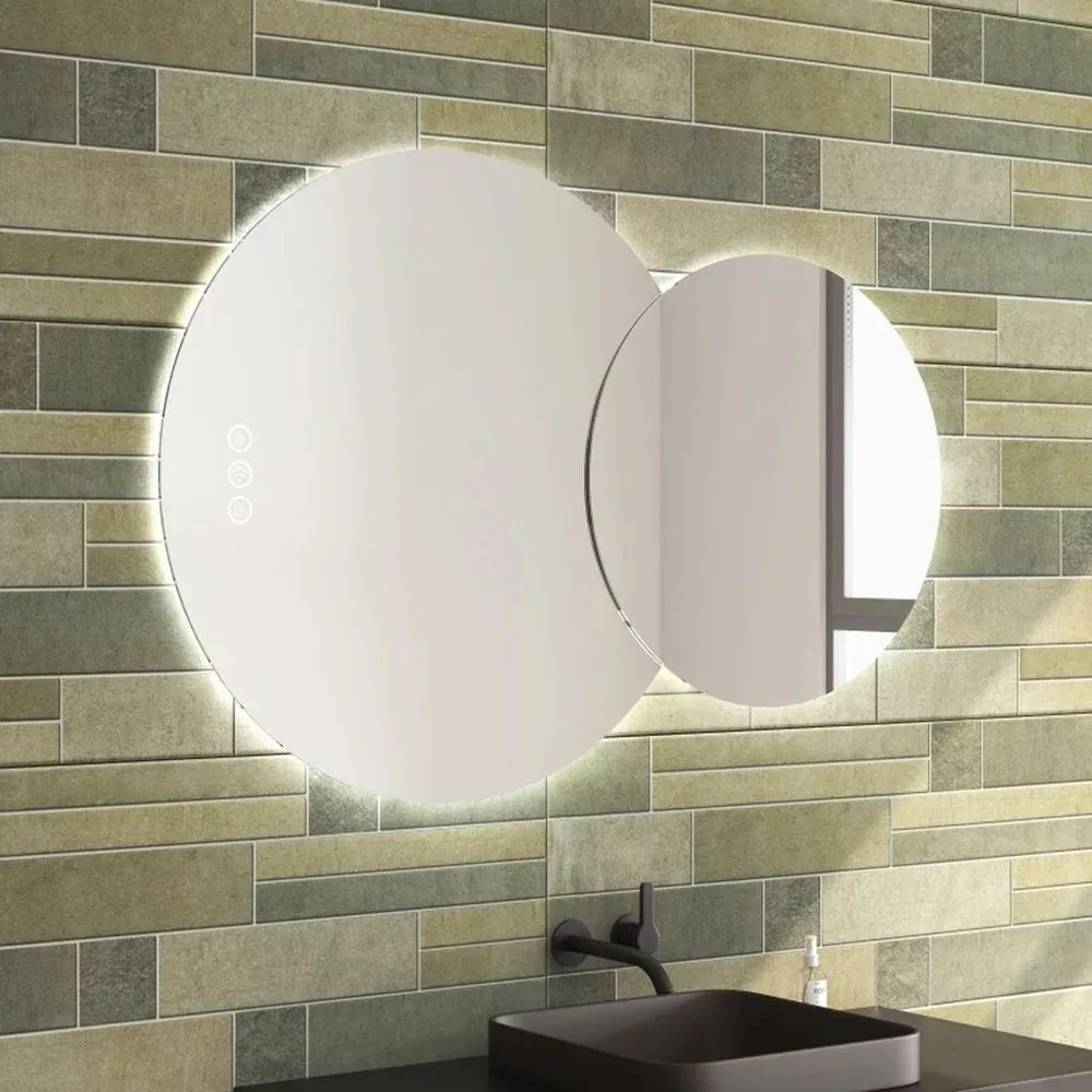 Oglinda cu iluminare si dezaburire Inter Ceramic Bellini asimetrica 120x80 cm