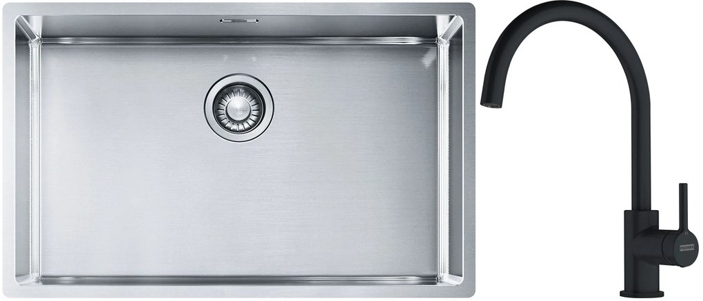 Set chiuveta din otel Franke Box 127.0453.658, baterie bucătărie Franke Lina 115.0626.019