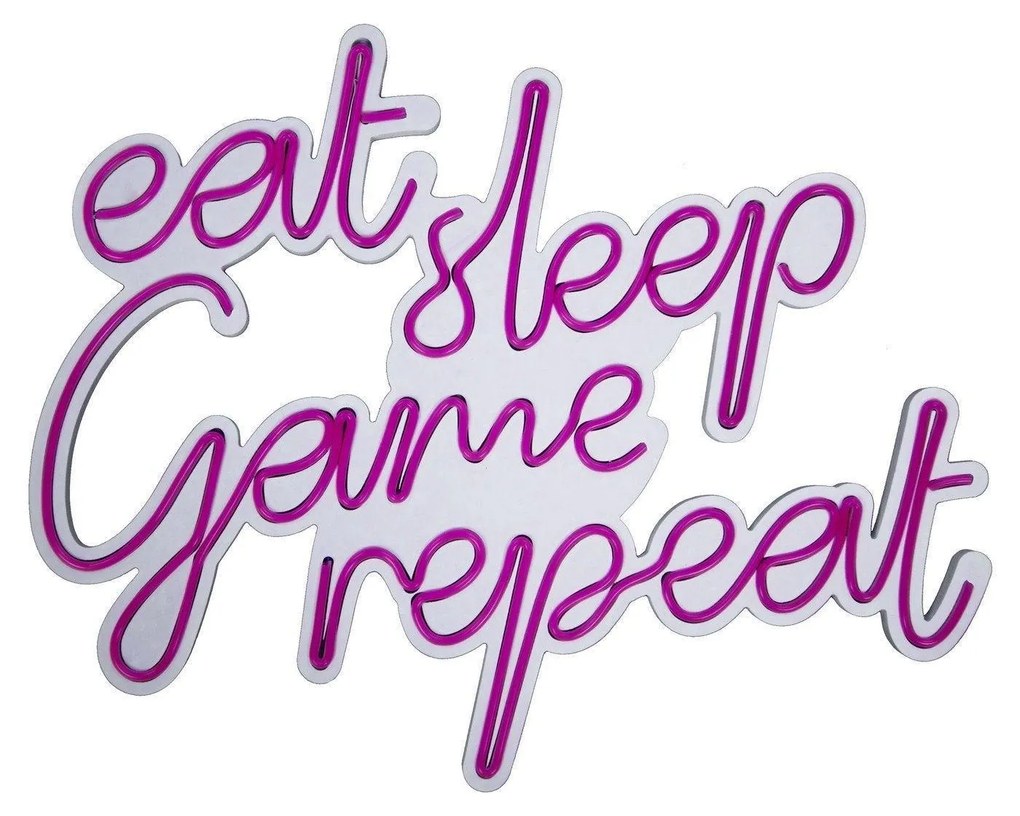 Aplica de Perete Neon eat sleep game repeat, 51 x 41 cm