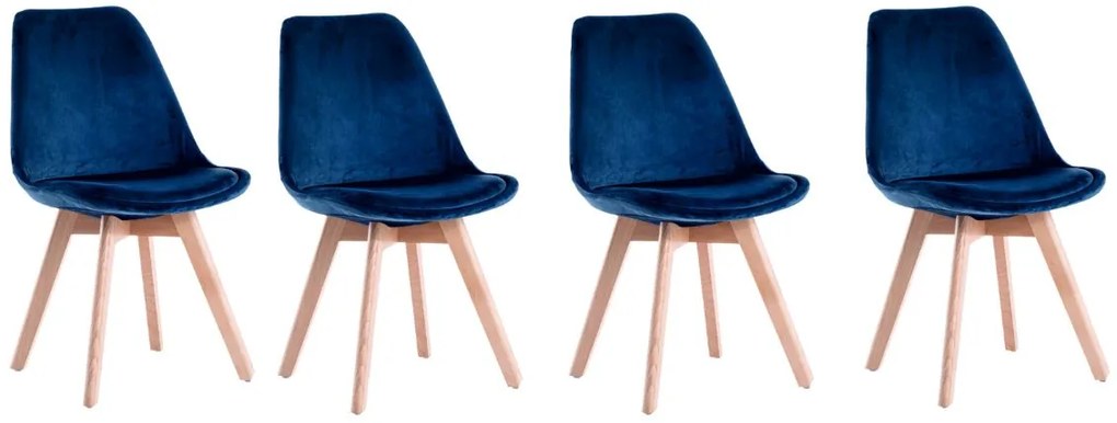 Scaune de sufragerie 4buc stil scandinav Blue Glamor