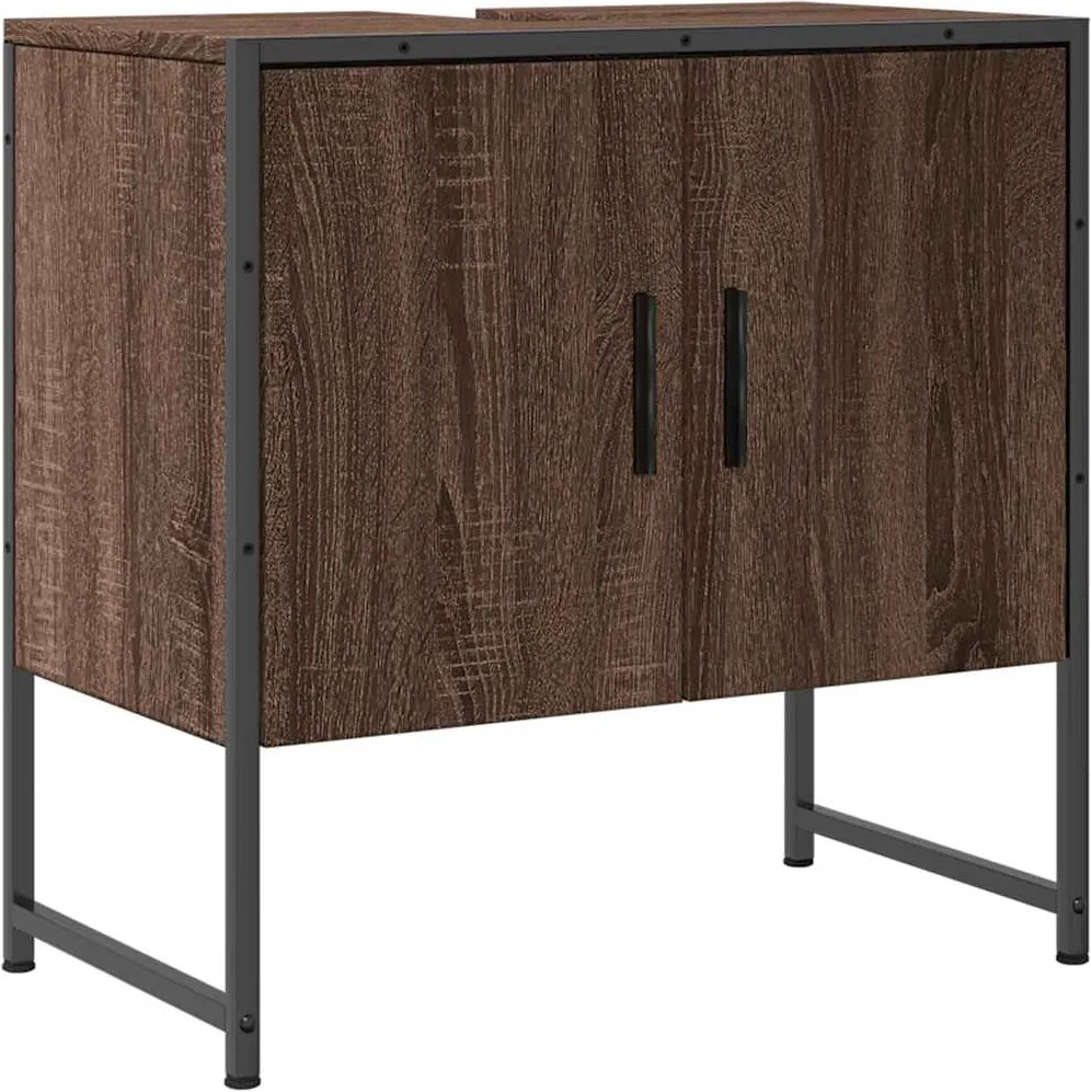 vidaXL Dulap chiuvetă de baie, stejar maro, 60x33x60 cm lemn prelucrat