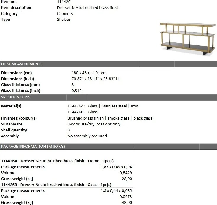 Raft elegant design modern Nesto alama 180x46cm 114426 HZ