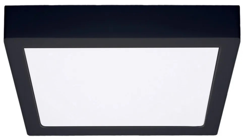 Plafonieră LED/24W/230V 3000/4000/6000K negru pătrat Solight WD175-B