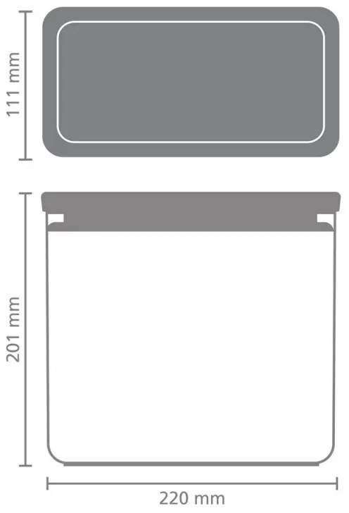 Cutie de depozitare Brabantia Tasty+ Stackable 1008875, 3,5 L, Sigiliu din silicon, Fara BPA, Gri inchis